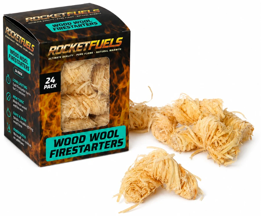 Wood wool firelighters